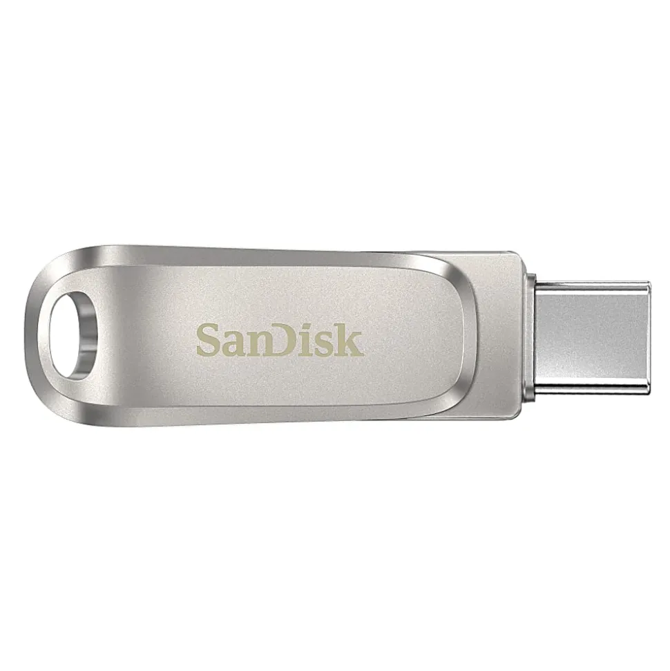 SanDisk® iXpand® Dual Drive USB-C Luxe Flash Drive, 128GB, Silver