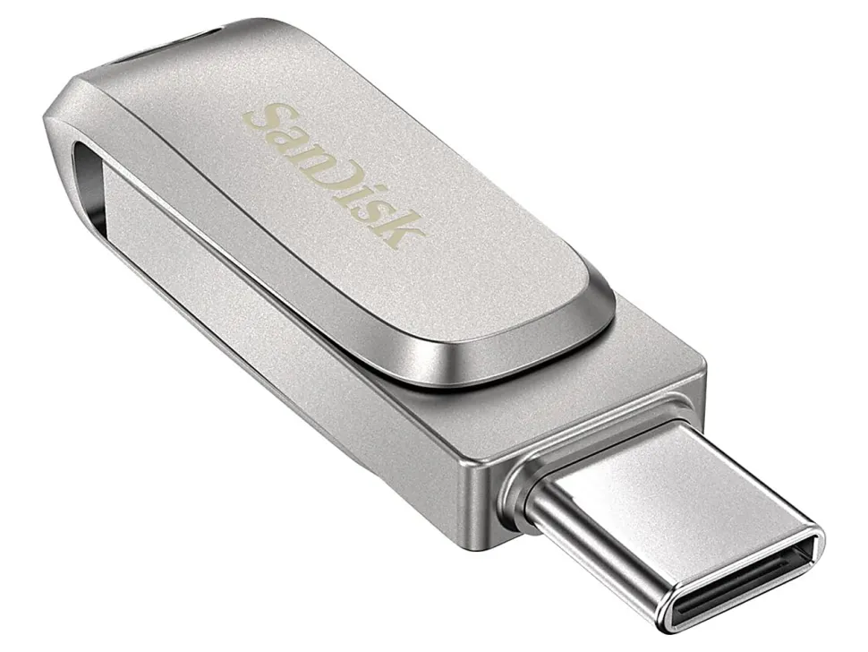 SanDisk® iXpand® Dual Drive USB-C Luxe Flash Drive, 128GB, Silver