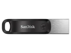 SanDisk® iXpand™ USB 3.0 Flash Drive Go, 256GB, Black/Silver