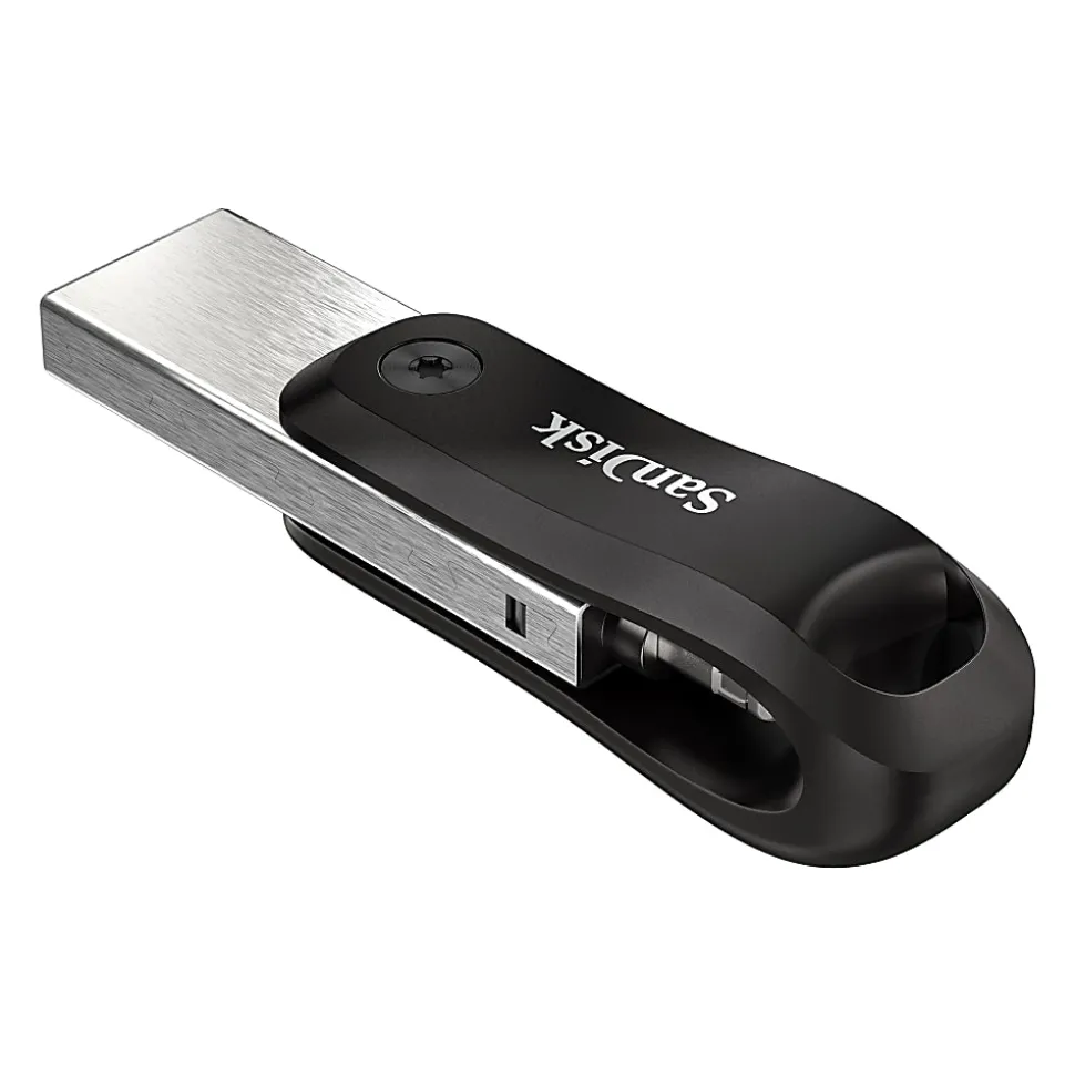 SanDisk® iXpand™ USB 3.0 Flash Drive Go, 256GB, Black/Silver