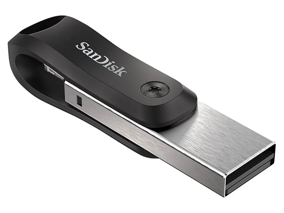 SanDisk® iXpand™ USB 3.0 Flash Drive Go, 256GB, Black/Silver