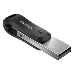 SanDisk® iXpand™ USB 3.0 Flash Drive Go, 256GB, Black/Silver