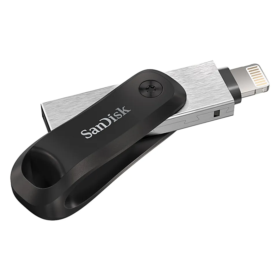 SanDisk® iXpand™ USB 3.0 Flash Drive Go, 256GB, Black/Silver