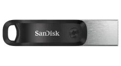 SanDiskĀ® iXpand USB 3.0/Lightning Flash Drive, 64GB, Silver