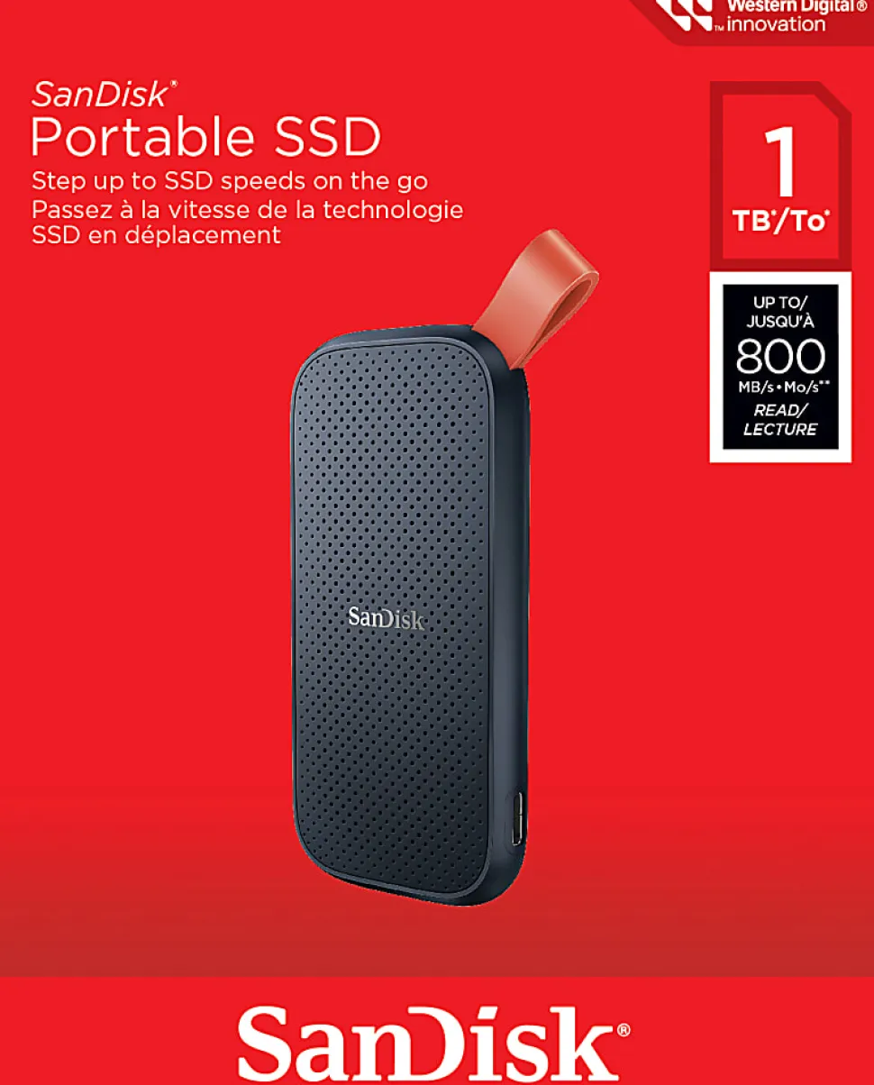 SanDisk® Portable Solid State Drive, 1TB, Gray