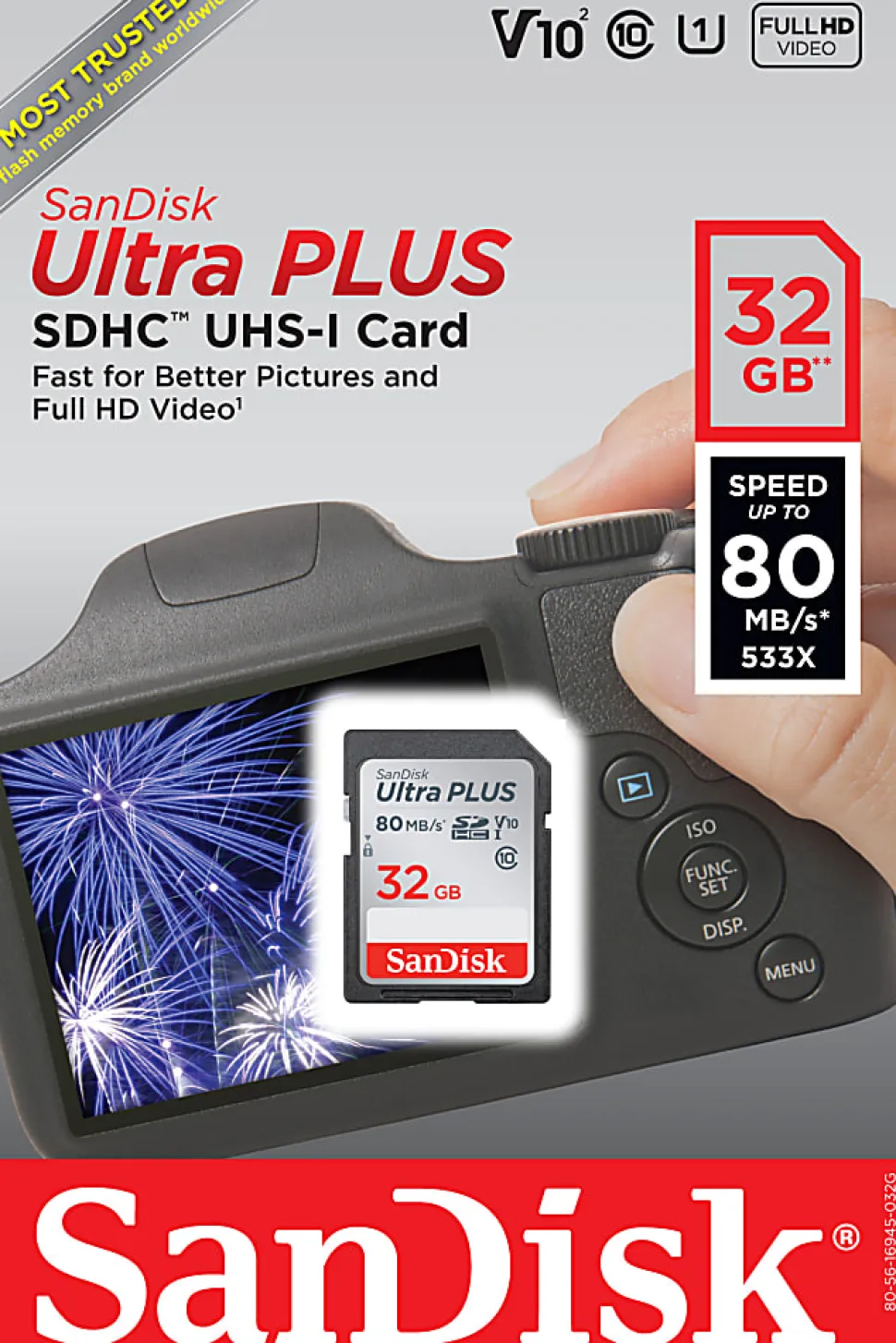 SanDisk® Ultra PLUS SD Card, 32GB