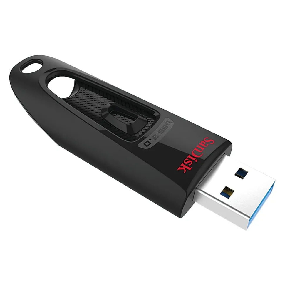 SanDisk® Ultra® USB 3.0 Flash Drive, 128GB, Black