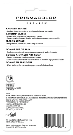 Sanford® Design® Art Erasers Value Pack, Assorted Colors, Pack Of 3