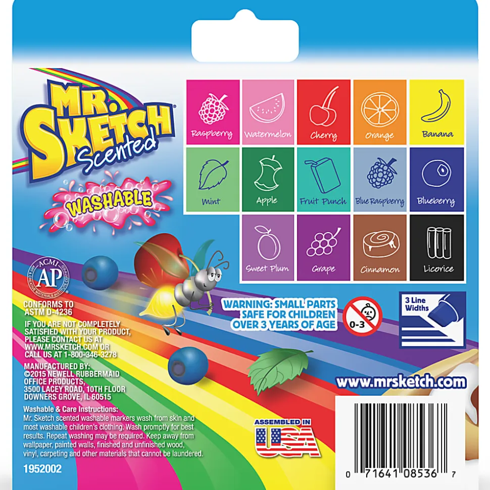 Sanford Mr. Sketch Scented Markers, Chisel Point, Assorted, Pack Of 14