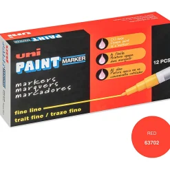 Sanford Uni Paint Markers, Fine Point, Red, Pack Of 12