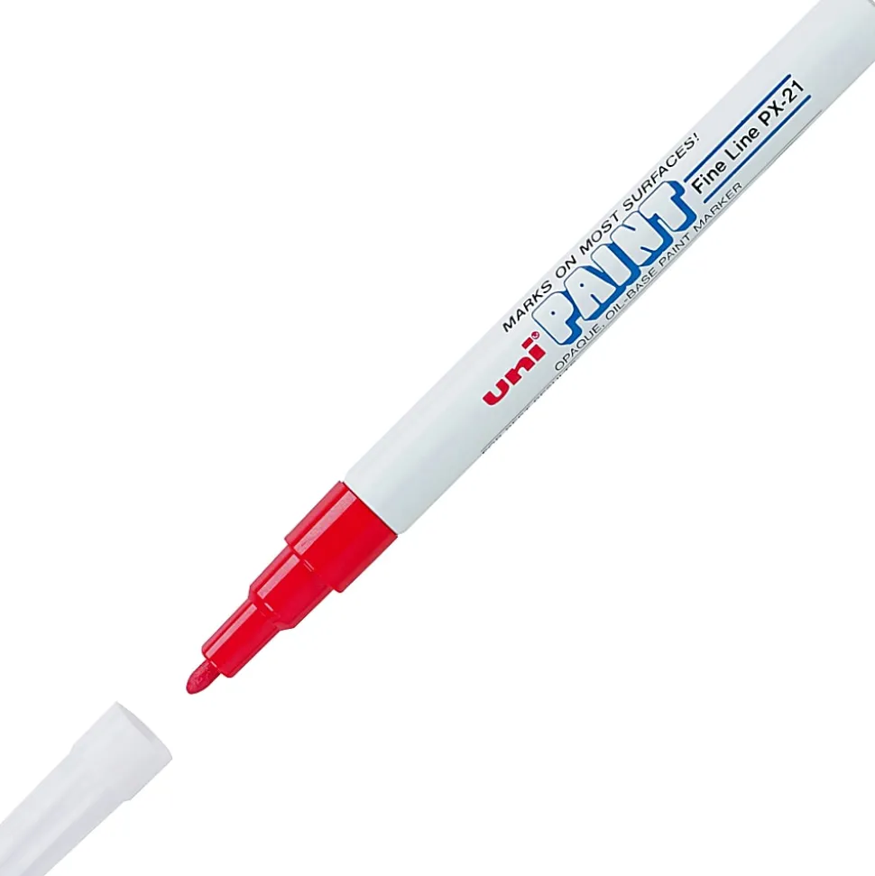 Sanford Uni Paint Markers, Fine Point, Red, Pack Of 12