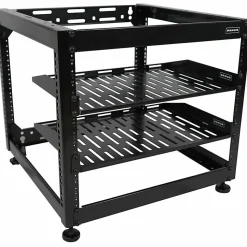Sanus Component Series AV Rack - 10RU Open Frame Network Rack - 26in - Black - Â - CFR1610B1