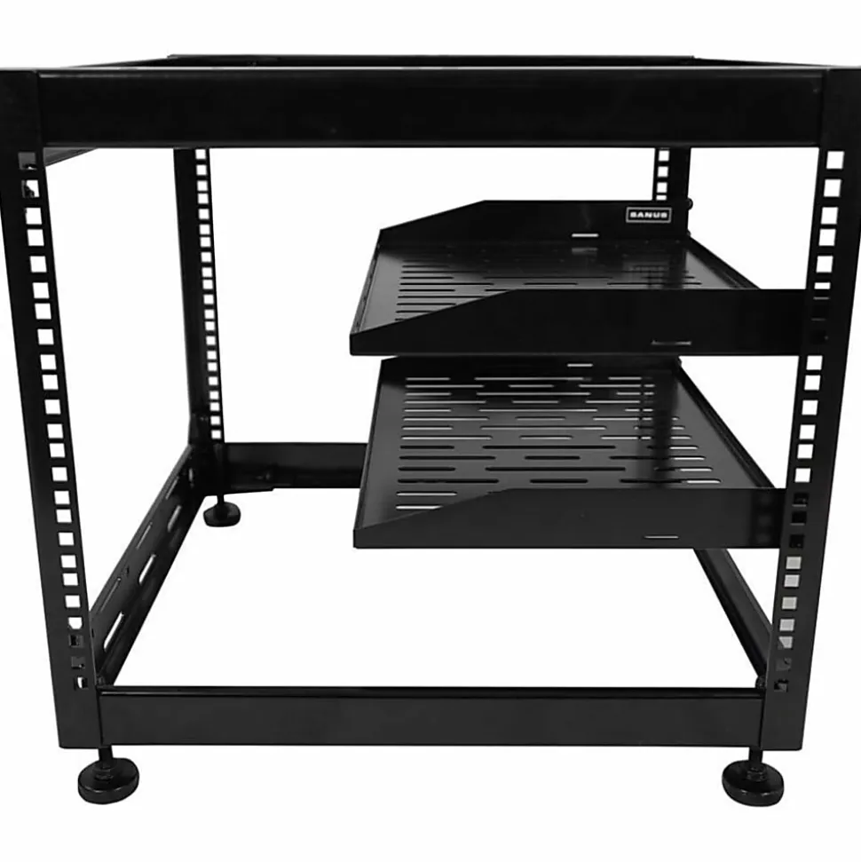Sanus Component Series AV Rack - 10RU Open Frame Network Rack - 26in - Black - - CFR1610B1