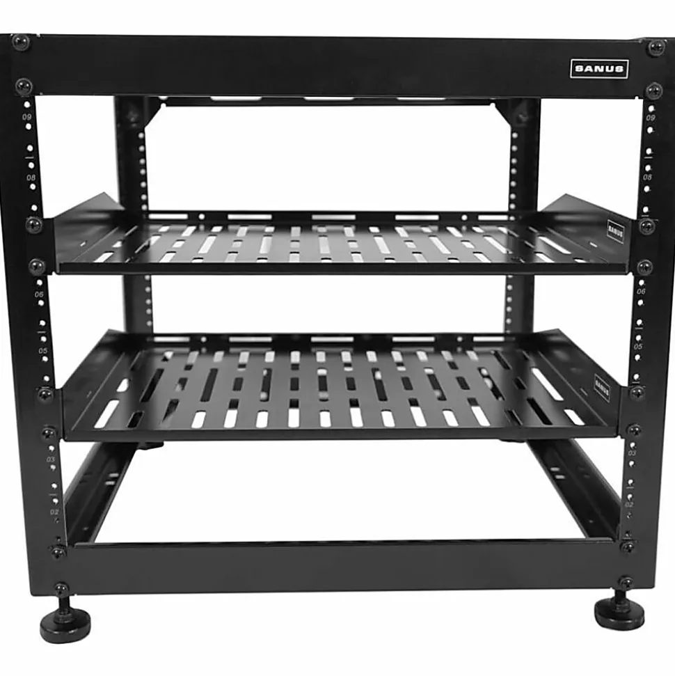 Sanus Component Series AV Rack - 10RU Open Frame Network Rack - 26in - Black - - CFR1610B1