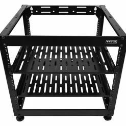 Sanus Component Series AV Rack - 10RU Open Frame Network Rack - 26in - Black - - CFR1610B1