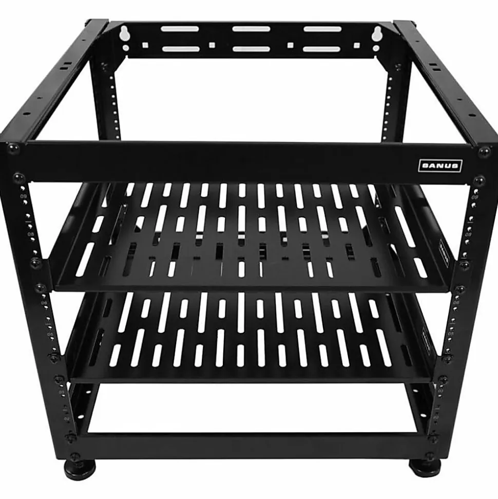 Sanus Component Series AV Rack - 10RU Open Frame Network Rack - 26in - Black - - CFR1610B1