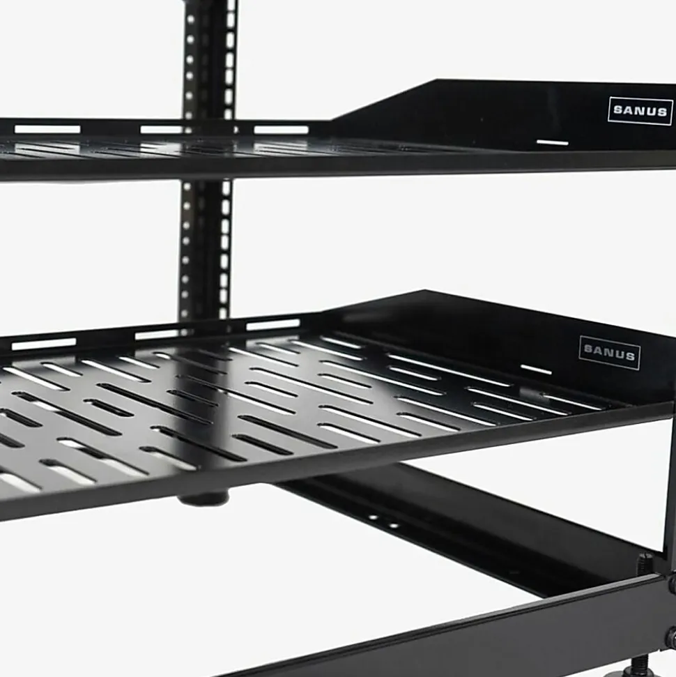 Sanus Component Series AV Rack - 10RU Open Frame Network Rack - 26in - Black - - CFR1610B1
