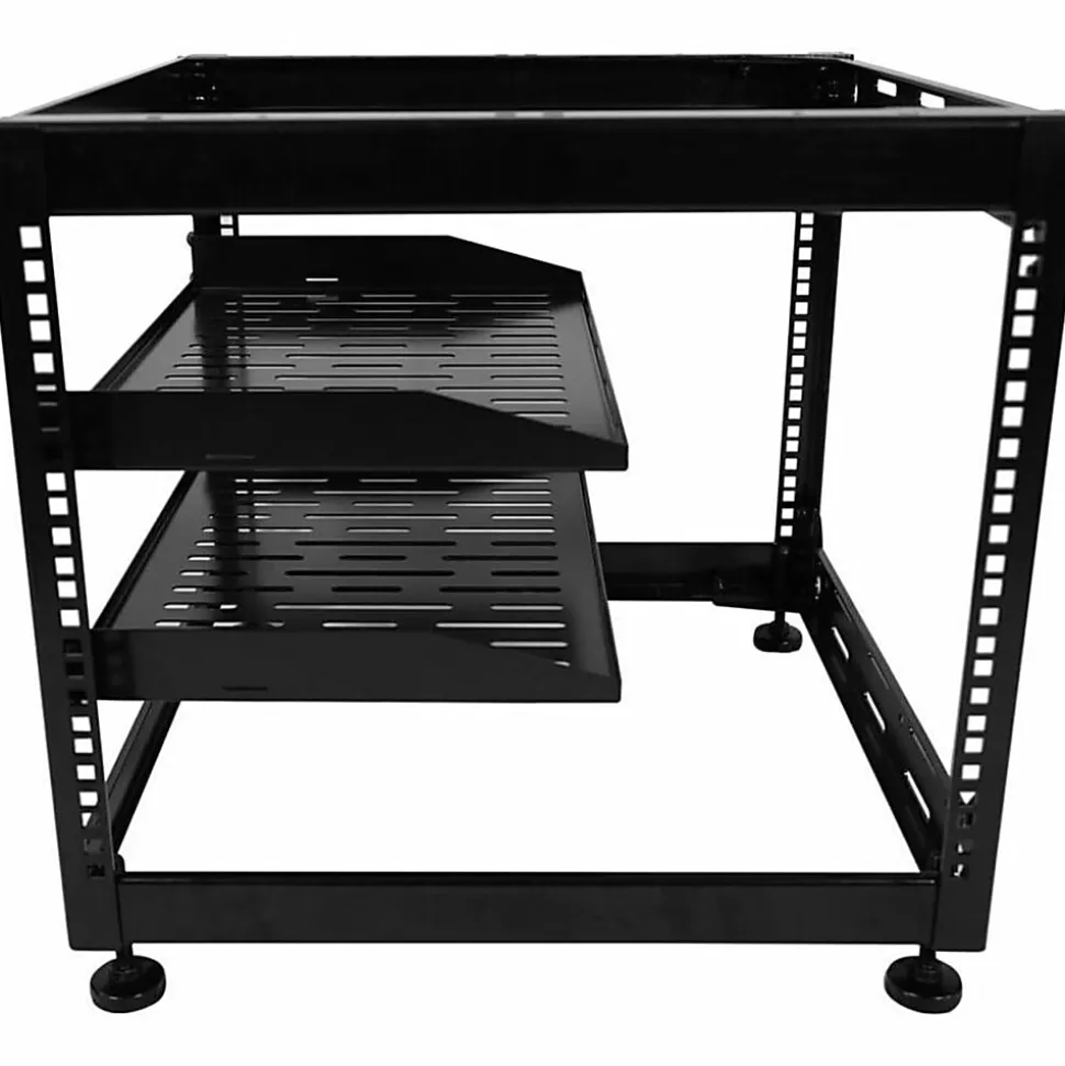 Sanus Component Series AV Rack - 10RU Open Frame Network Rack - 26in - Black - - CFR1610B1