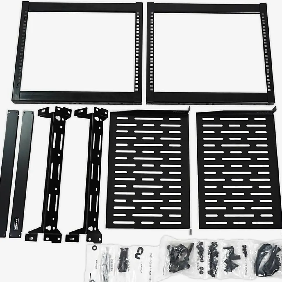 Sanus Component Series AV Rack - 10RU Open Frame Network Rack - 26in - Black - - CFR1610B1