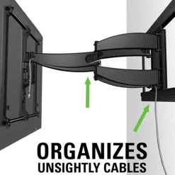 SANUS Full-Motion+ VLF628 Wall Mount for Flat Panel Display, TV - Black - 1 Display(s) Supported - 46