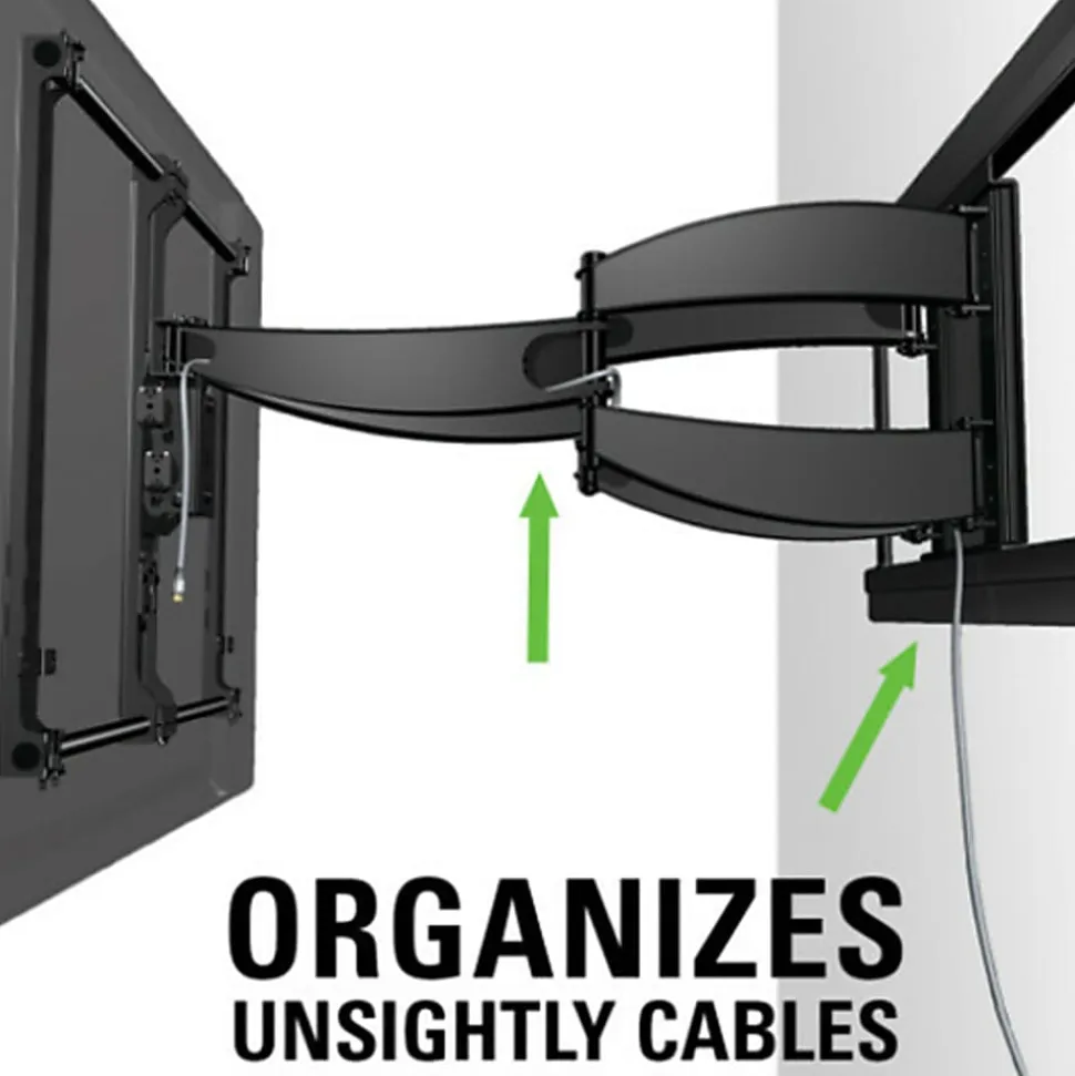 SANUS Full-Motion+ VLF628 Wall Mount for Flat Panel Display, TV - Black - 1 Display(s) Supported - 46" to 90" Screen Support - VLF628B1