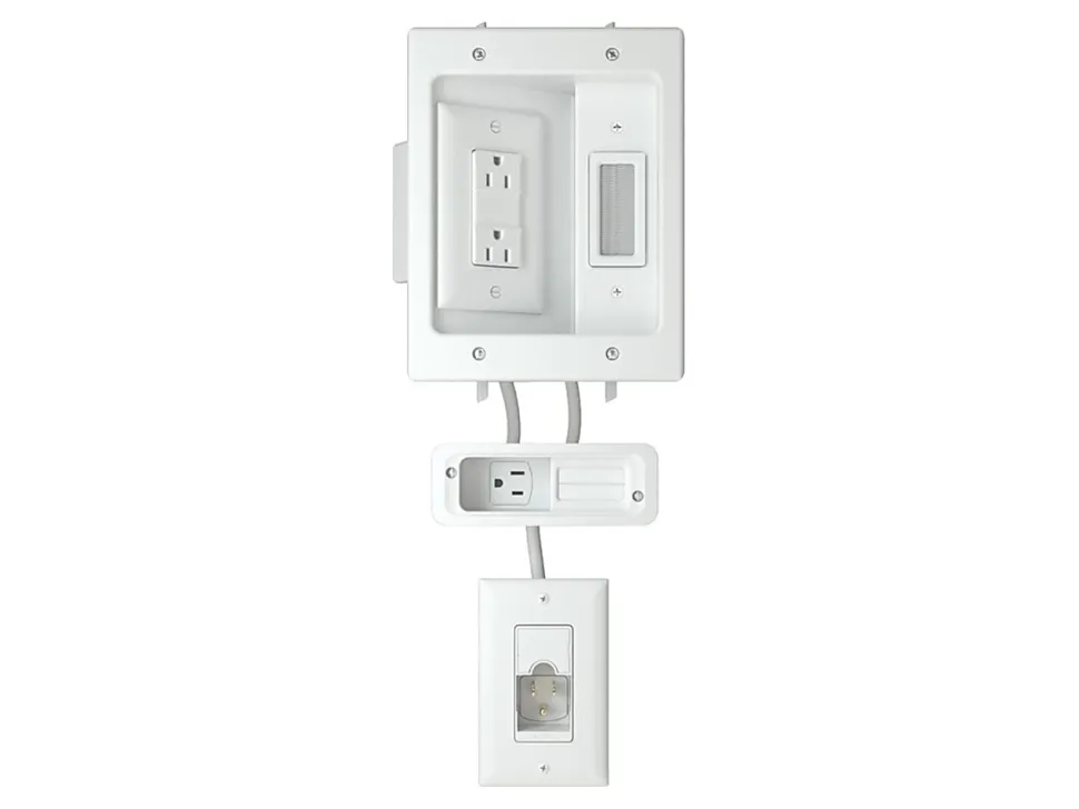 Sanus WSIWPSB1 - Wall mount plate kit - ultimate, for mounted TV and soundbar - in-wall mountable - power NEMA 5-15R x 3, power NEMA 5-15P
