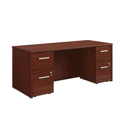 Sauder® Affirm Collection Executive Desk With Two 2-Drawer Mobile Pedestal Files, 72