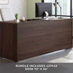 Sauder® Affirm Desk With 2-Drawer Locking Mobile Pedestal File, Noble Elm