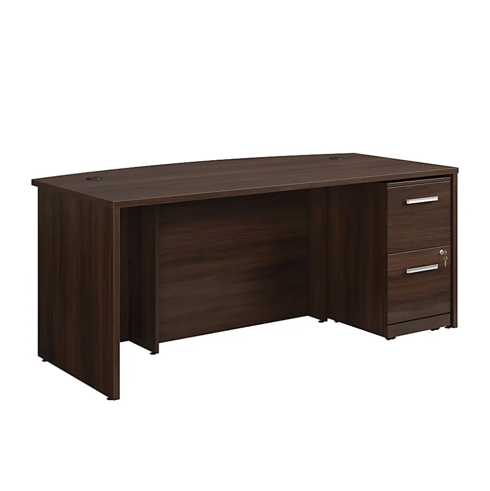 Sauder® Affirm 72"W Bowfront Desk With 2-Drawer Mobile Pedestal File, Noble Elm