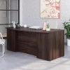 Sauder® Affirm 72"W Bowfront Desk With Two 2-Drawer Mobile Pedestal Files, 29-1/4”H x 72”W x 36”D, Noble Elm