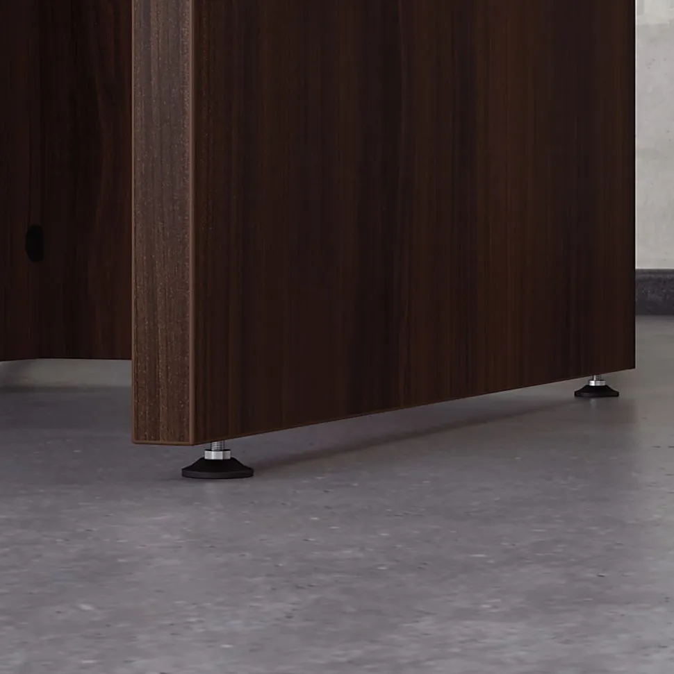Sauder® Affirm 72"W Bowfront Desk With Two 2-Drawer Mobile Pedestal Files, 29-1/4”H x 72”W x 36”D, Noble Elm