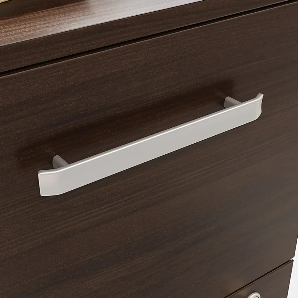 Sauder® Affirm 72"W Bowfront Desk With Two 2-Drawer Mobile Pedestal Files, 29-1/4”H x 72”W x 36”D, Noble Elm