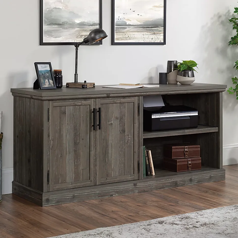 Sauder® Aspen Post 65"W Credenza Computer Desk, Pebble Pine