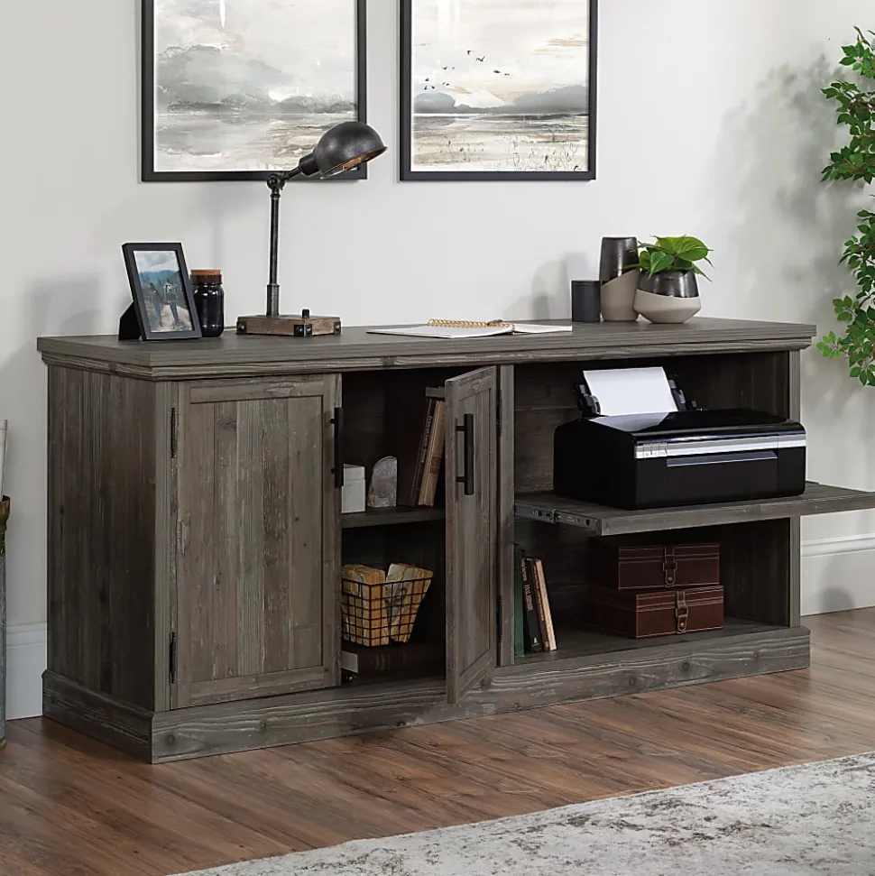 Sauder® Aspen Post 65"W Credenza Computer Desk, Pebble Pine