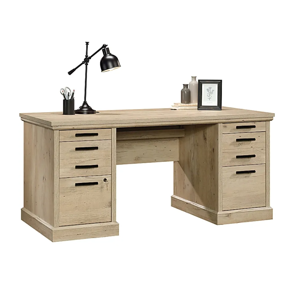 Sauder® Aspen Post 65"W Executive Computer Desk, Prime Oak