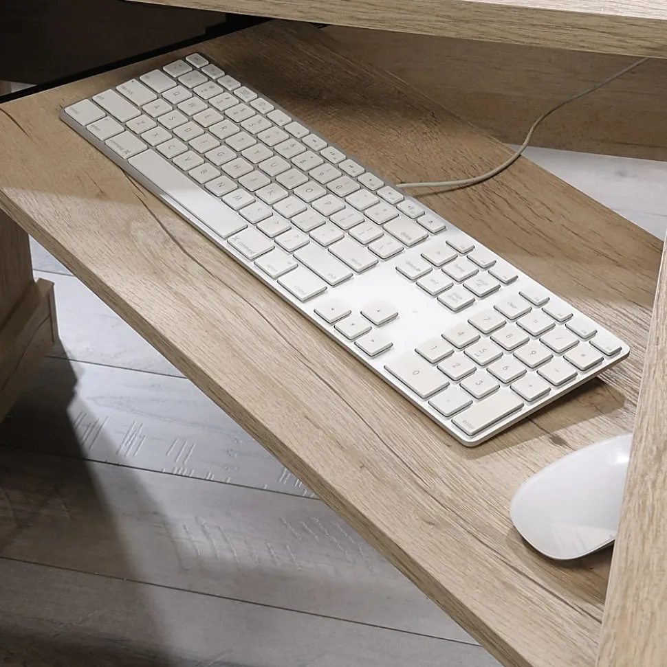 Sauder® Aspen Post 65"W L-Shaped Corner Desk, Prime Oak