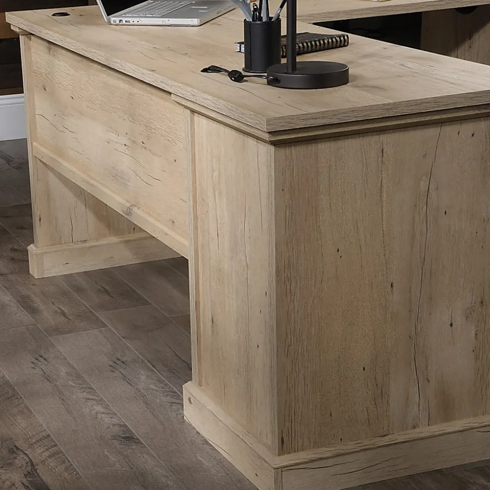 Sauder® Aspen Post 65"W L-Shaped Corner Desk, Prime Oak