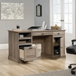 SauderĀ® Barrister Lane 59"W Executive Computer Desk, Salt Oak