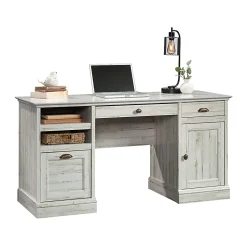 SauderĀ® Barrister Lane 59āW Executive Computer Desk, White Plank