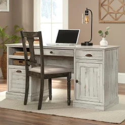Sauder® Barrister Lane 59”W Executive Computer Desk, White Plank
