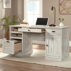 Sauder® Barrister Lane 59”W Executive Computer Desk, White Plank