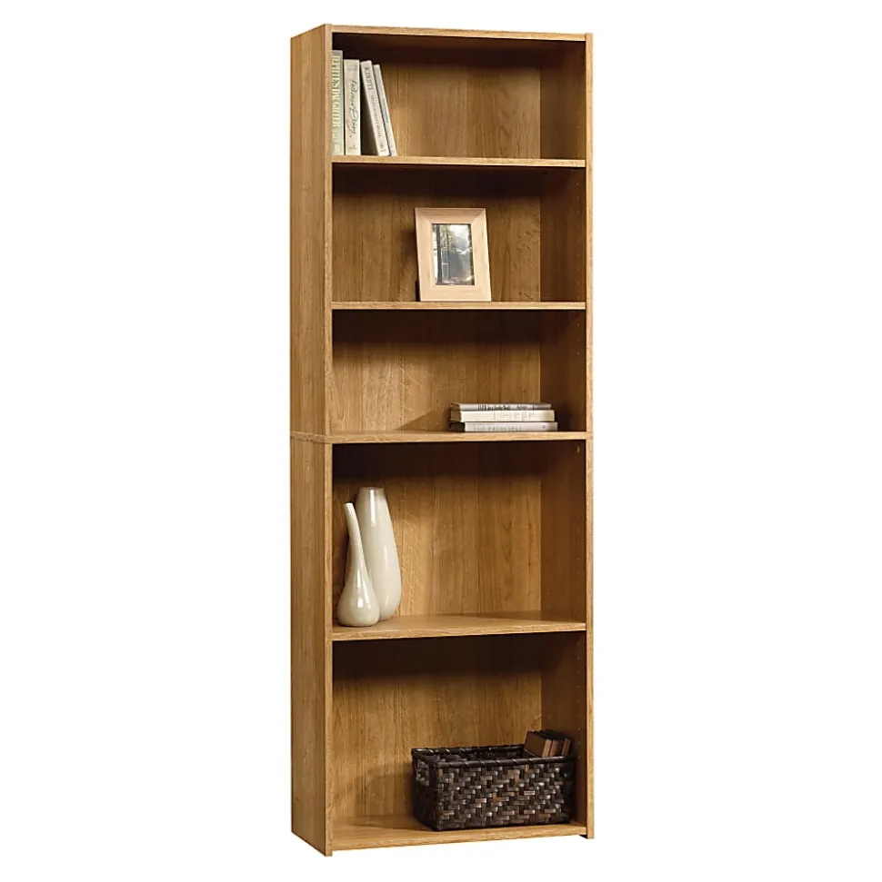 Sauder® Beginnings 71 3/16"H 5-Shelf Transitional Bookcase, Oak/Light Finish, Standard Delivery