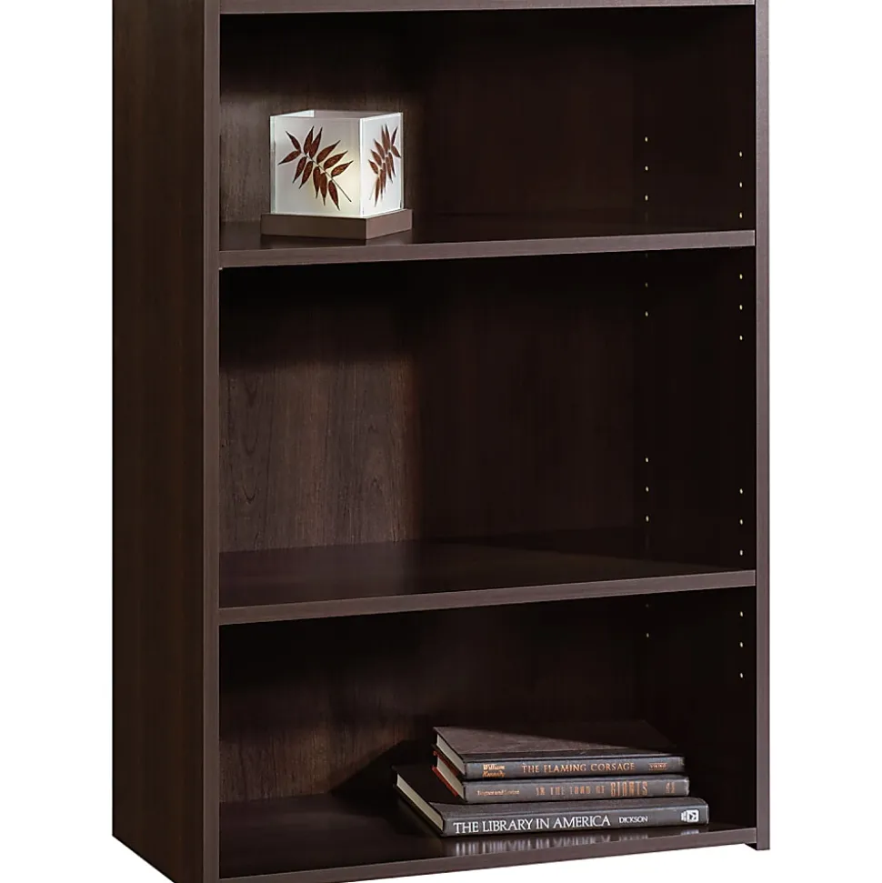 Sauder® Beginnings 35 5/16"H 3-Shelf Transitional Bookcase, Red/Dark Finish, Standard Delivery