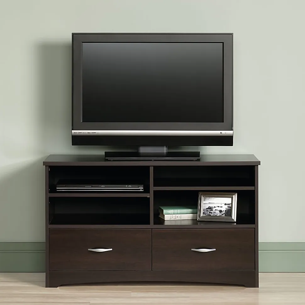 Sauder® Beginnings TV Stand For 46" TVs, 24-1/8"H x 41-5/8"W x 16-1/8"D, Cinnamon Cherry