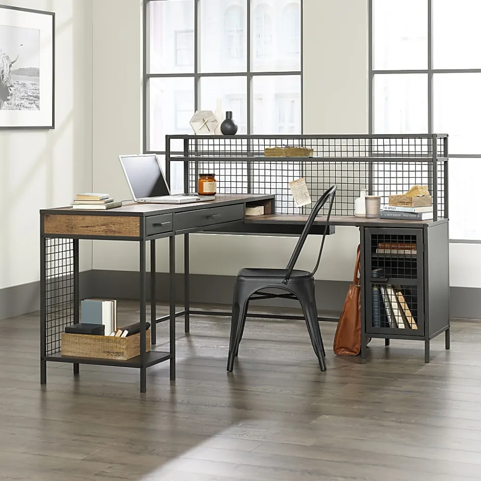 Sauder® Boulevard Café® 61"W L-Shaped Computer Desk, Vintage Oak