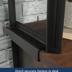 Sauder® Briarbrook 60”W Computer Desk With Hutch, Barrel Oak® Finish/Black Frame