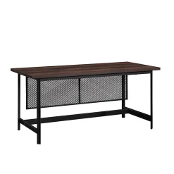 SauderĀ® Briarbrook 66"W Table Style Computer Desk, Black/Barrel Oak