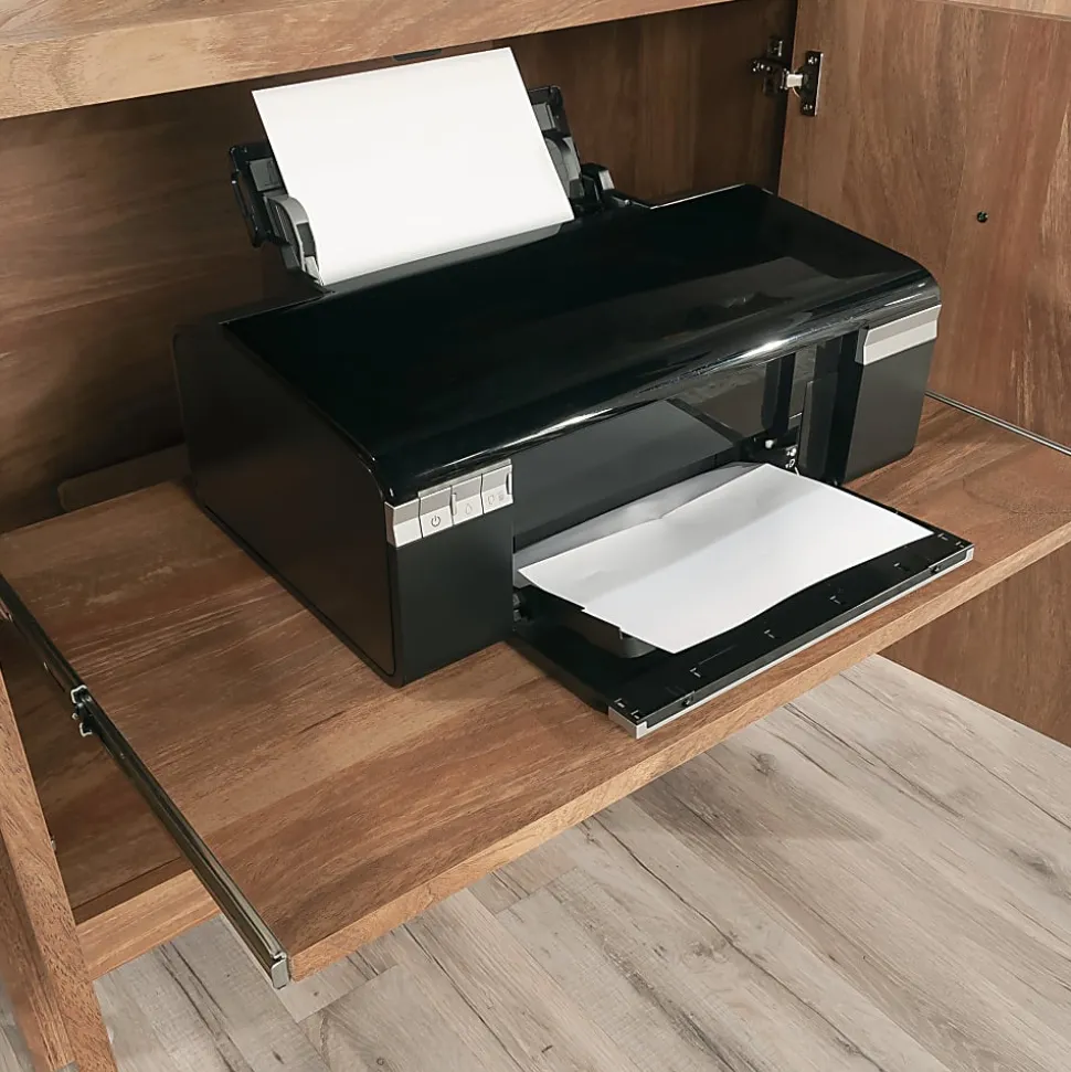 Sauder® Cannery Bridge 66"W Credenza Computer Desk With Filing And Printer Shelf, Sindoori Mango®