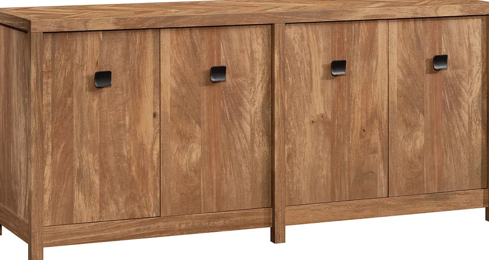 Sauder® Cannery Bridge 66"W Credenza Computer Desk With Filing And Printer Shelf, Sindoori Mango®