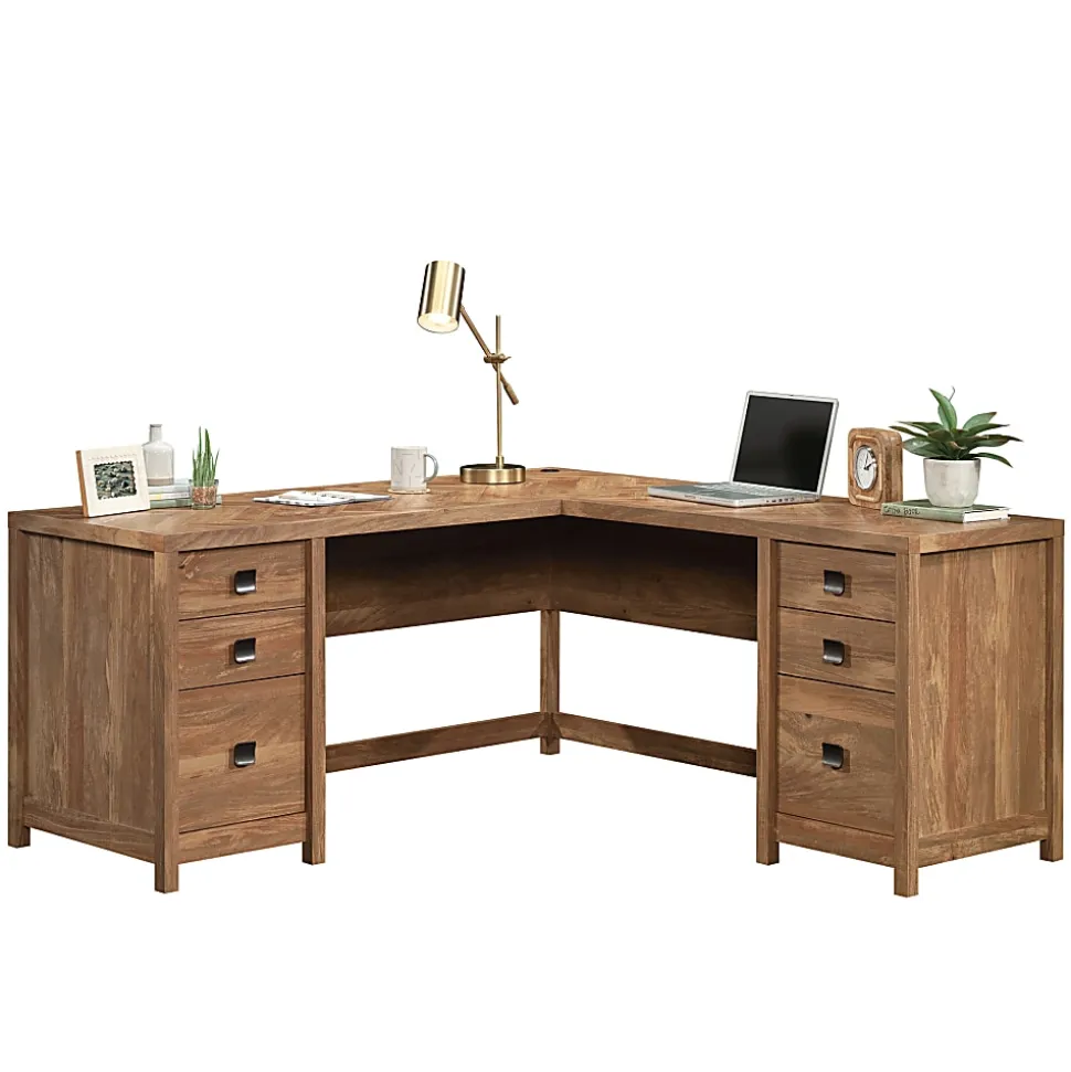 Sauder® Cannery Bridge 66"W Executive L-Computer Desk, Sindoori Mango®